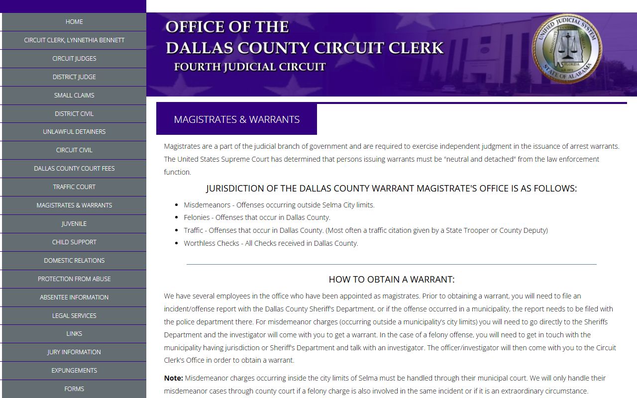 Dallas County arrest records magistrates and warrants process